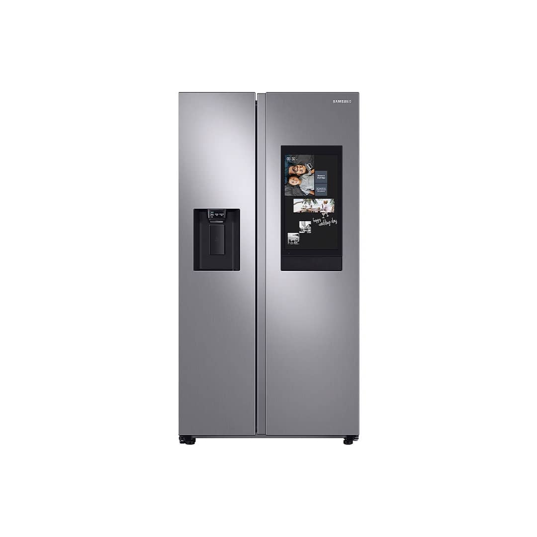 Nevera Side by Side de Acero con Dispensador de Agua y Pantalla 609L Samsung