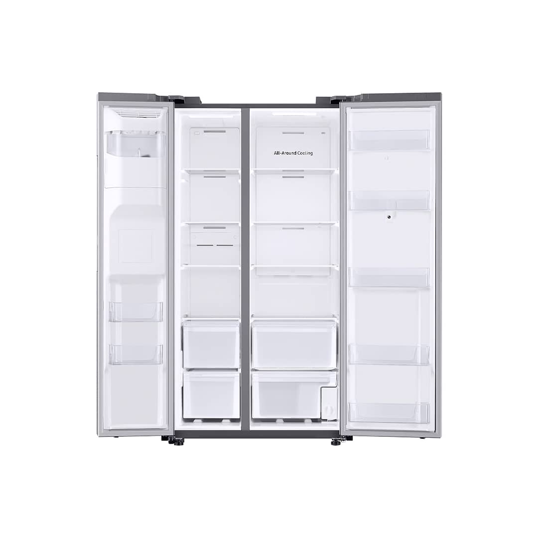 Nevera Side by Side de Acero con Dispensador de Agua y Pantalla 609L Samsung
