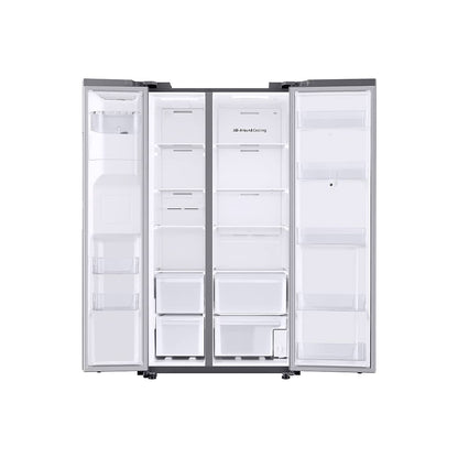 Nevera Side by Side de Acero con Dispensador de Agua y Pantalla 609L Samsung