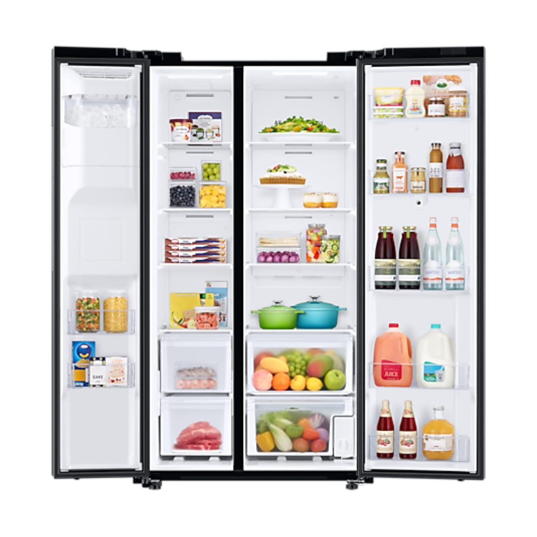 Nevera Side by Side Negra con Dispensador de Agua y Pantalla 778L Samsung