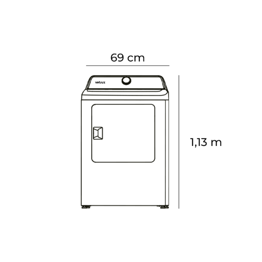 Secadora Eléctrica Gris de 22Kg Seka 22 Pro 220V Vetrux