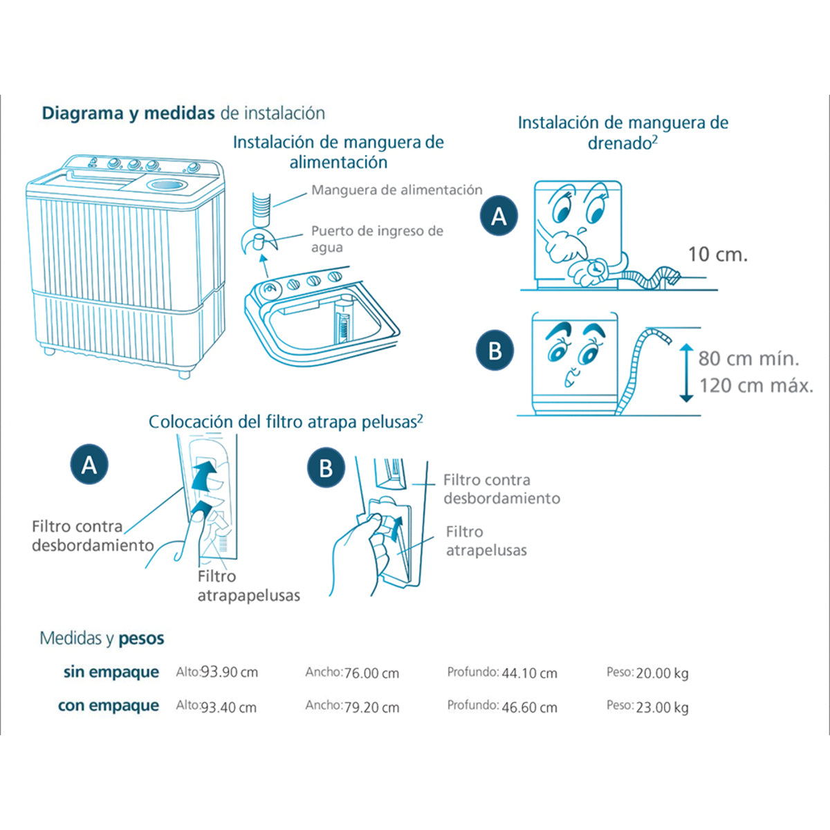 Lavadora Semiautomática 11KG Mabe