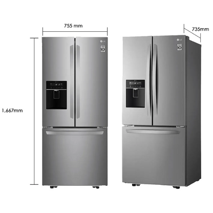 Nevera Side by Side de 3 Puertas French Door 628 Litros LG