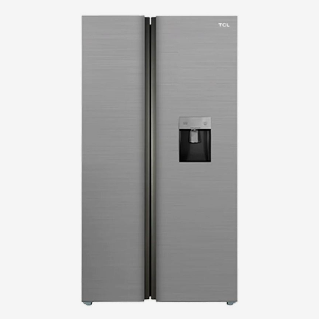 Nevera Side by Side de Acero con Dispensador de Agua de 520 Litros TCL