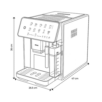 Cafetera Automática de 12 Tazas Con Molino de Granos  Afogatto 12T-B Drija