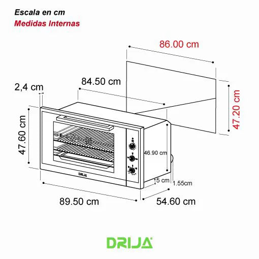 Horno Gas+Eléctrico 90 cm América 90 Gas Grill Drija