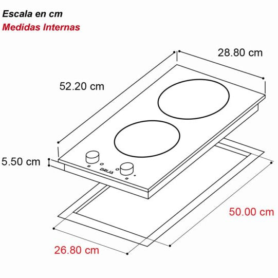 Tope de Cocina Eléctrico de Vitrocerámica Manual 30 cm 220V Bari 30 Drija