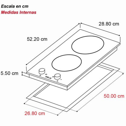 Tope de Cocina Eléctrico de Vitrocerámica Manual 30 cm 220V Bari 30 Drija