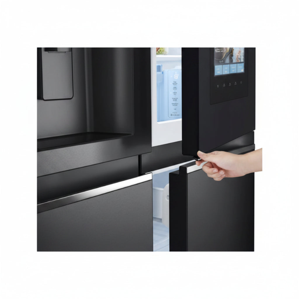Nevera Side by Side de Acero Negro Mate InstaView con Dispensador de Agua de 676 Litros LG