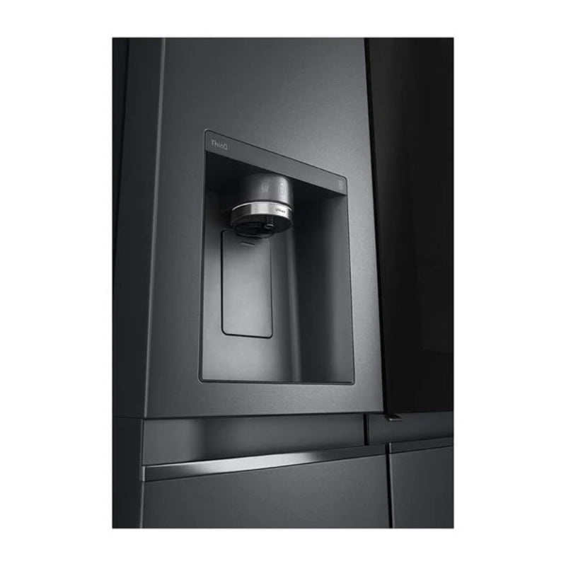 Nevera Side by Side de Acero Negro Mate InstaView con Dispensador de Agua de 676 Litros LG