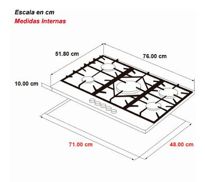 Tope de Gas 76 cm Ferrara 76 Pro Drija