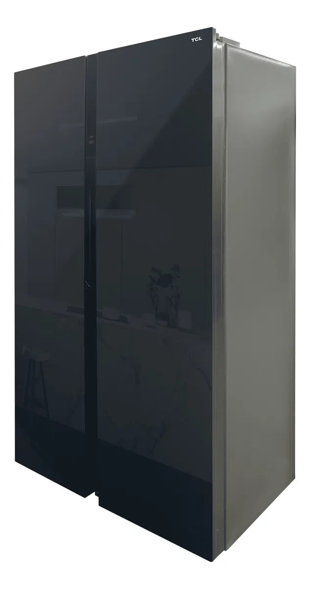 Nevera Side by Side de Vidrio Negra de 520 Litros TCL