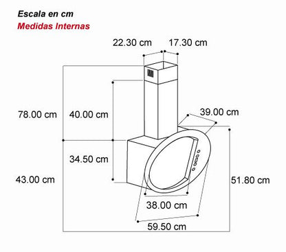 Campana de Pared Decorativa de Vidrio Negro Eclipse Drija