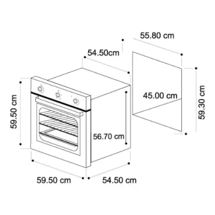 Horno Electrico de 60 cm Elektro Lite 60 220V Vetrux