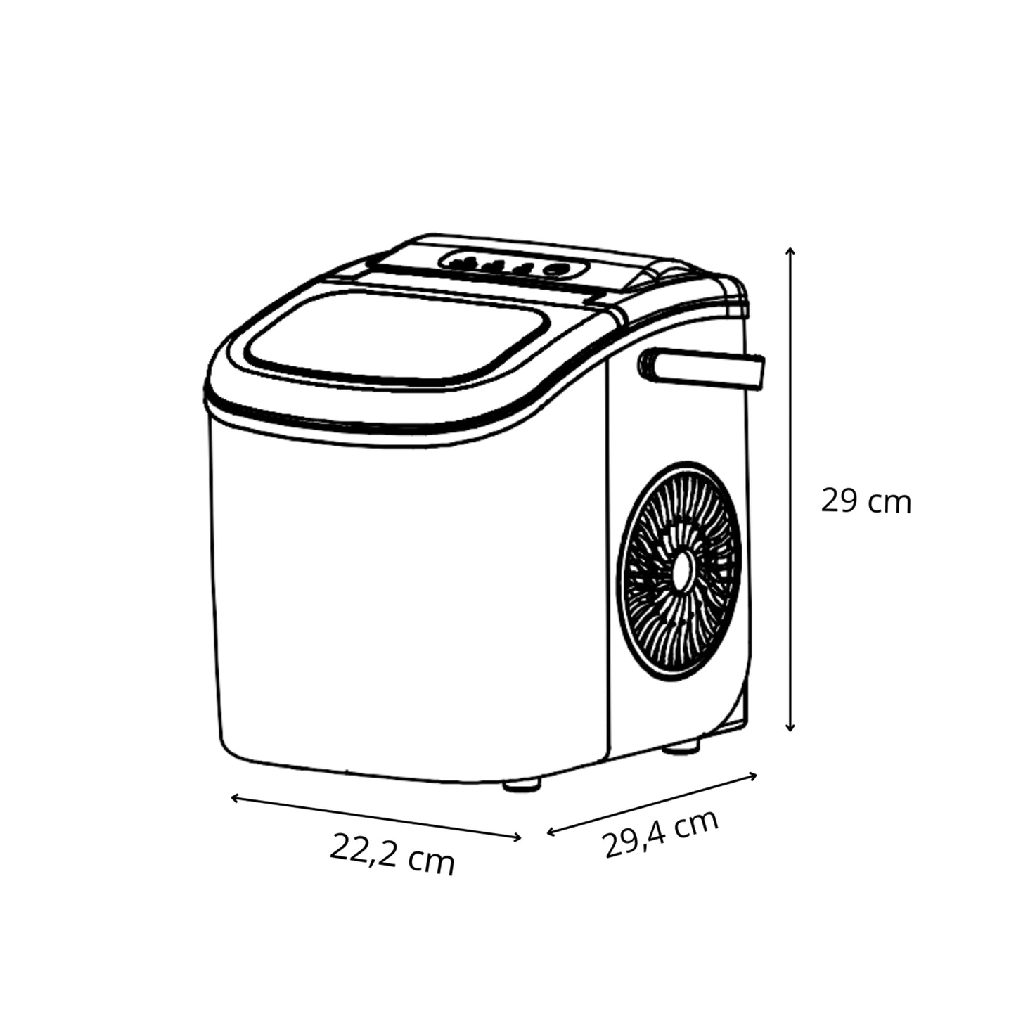 Fabricador de Hielo de Acero 12KG/24HRS FH12INOX Drija