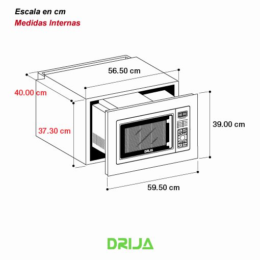 Horno Microondas Florencia 25L Black Drija
