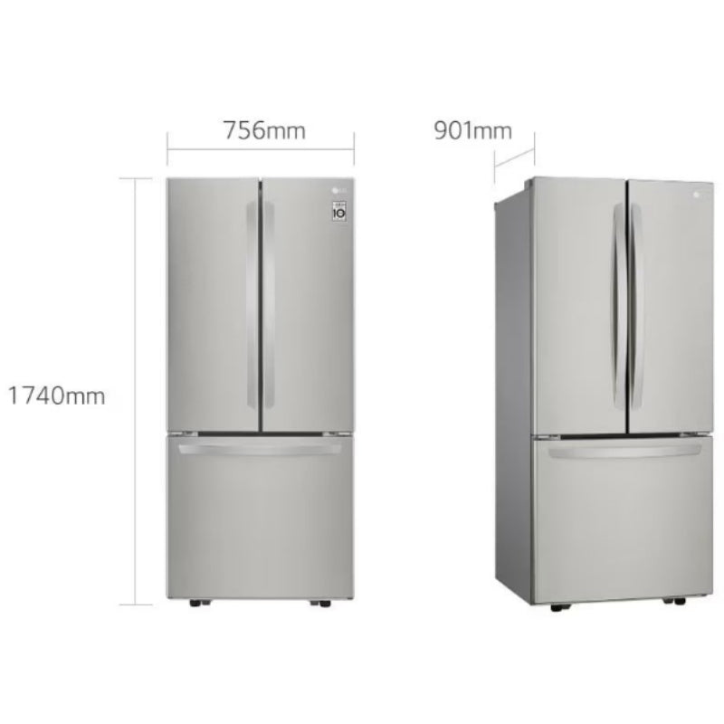 Nevera Side by Side French Door Silver de 617 Litros LG
