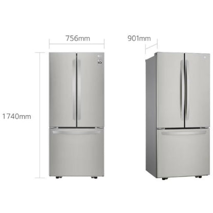 Nevera Side by Side French Door Silver de 617 Litros LG