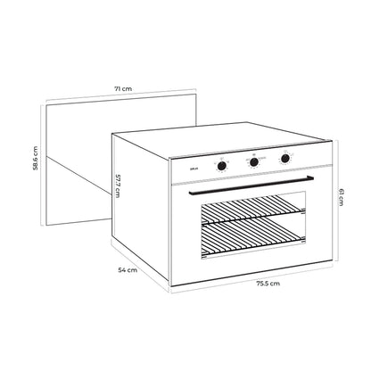 Horno a Gas 76 cm Roma Gas-A 76 Drija