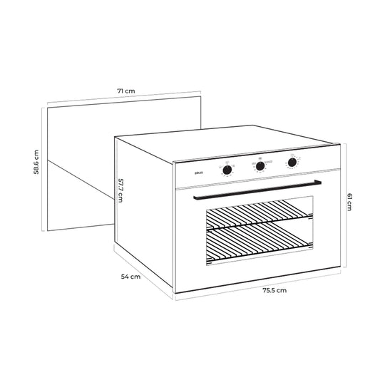 Horno a Gas 76 cm Roma Gas-A 76 Drija