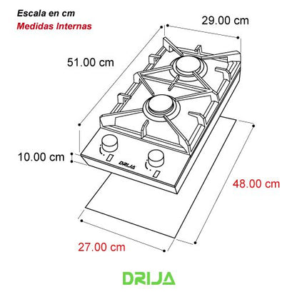 Tope de Cocina de Gas 30 cm Milan 30 Drija