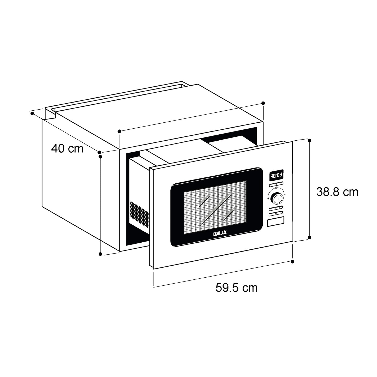 Horno Microondas Negro Napoli 25 Drija