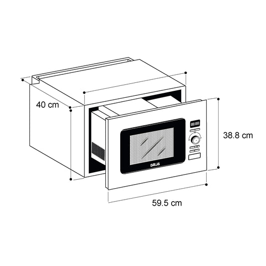 Horno Microondas Negro Napoli 25 Drija