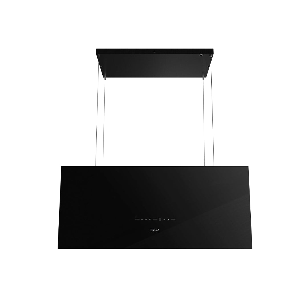 Campana de Isla de Vidrio Negro Pendente 90-B Drija