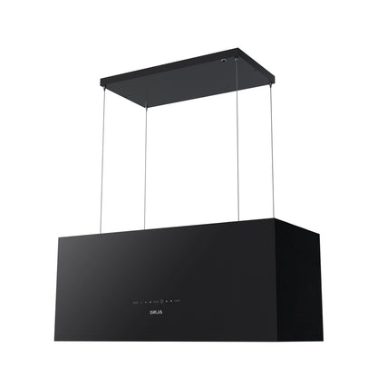Campana de Isla de Vidrio Negro Pendente 90-B Drija