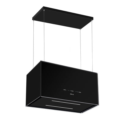 Campana de Isla de Vidrio Negro Pendente 90-B Drija