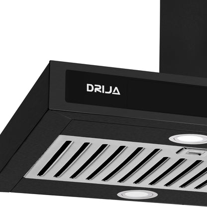 Campana de Isla Decorativa Negra Quadrato 76 Isla Black Drija