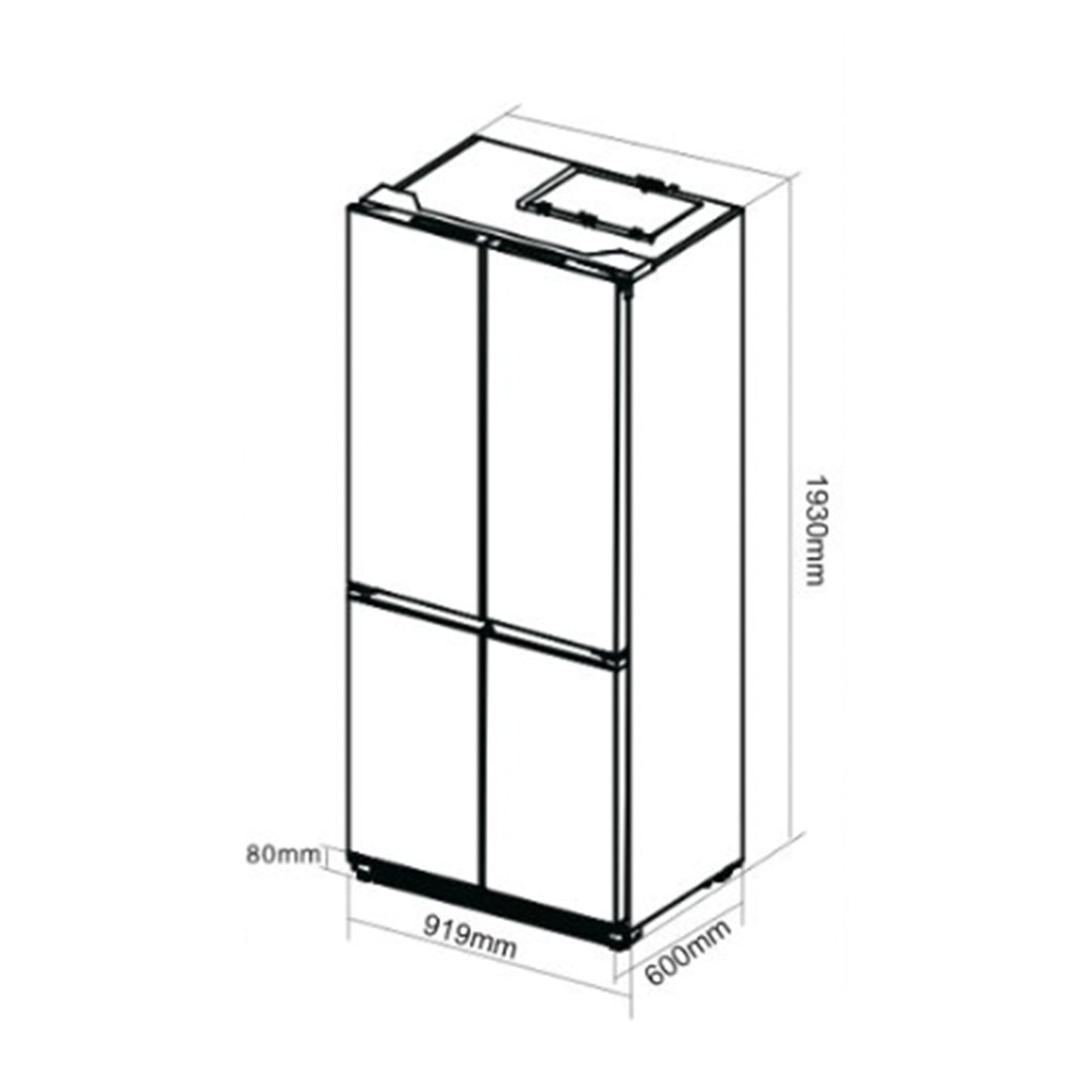 Nevera Side by Side de Acero Negro 522 Litros 18.4" DARKI18FD4P Drija
