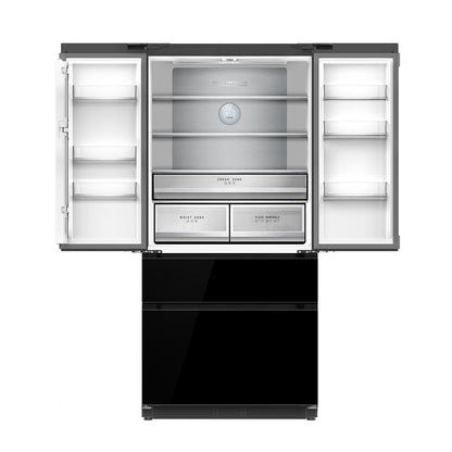 Nevera Side by Side de Espejo Negro 520 Litros 18.1" GLASSB18FD4P Drija