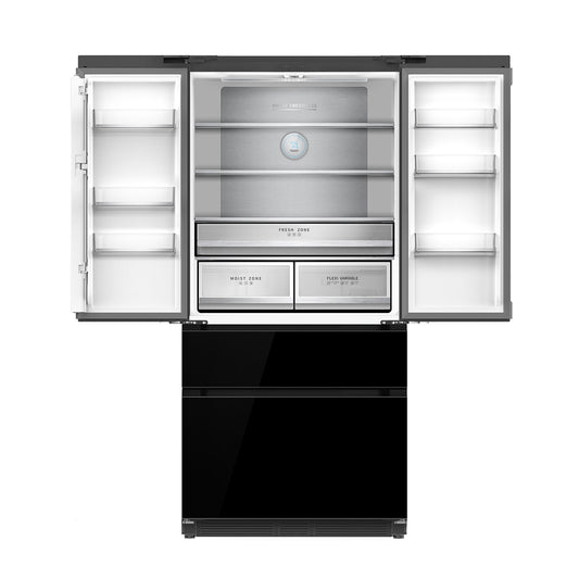 Nevera Side by Side de Espejo Negro 520 Litros 18.1" GLASSB18FD4P Drija