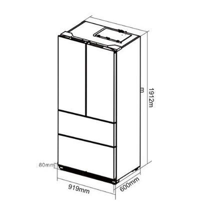 Nevera Side by Side de Espejo Negro 520 Litros 18.1" GLASSB18FD4P Drija
