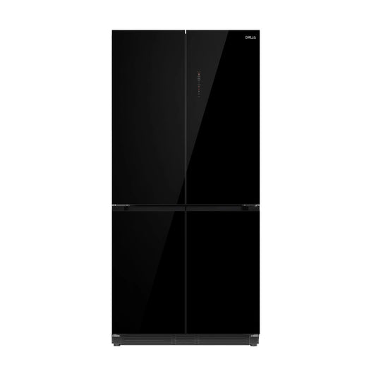 Nevera Side by Side de Espejo Negro 522 Litros 18.4" GLASSB18FD4P Drija