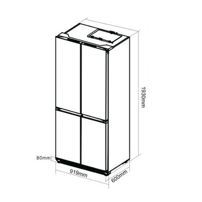 Nevera Side by Side de Espejo Negro 522 Litros 18.4" GLASSB18FD4P Drija