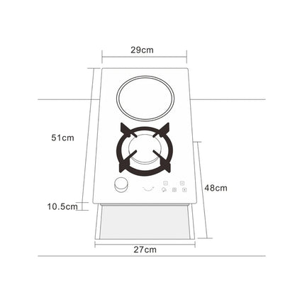 Tope de Cocina Mixto de Vitrocerámica 30 cm Sicilia 30 Drija