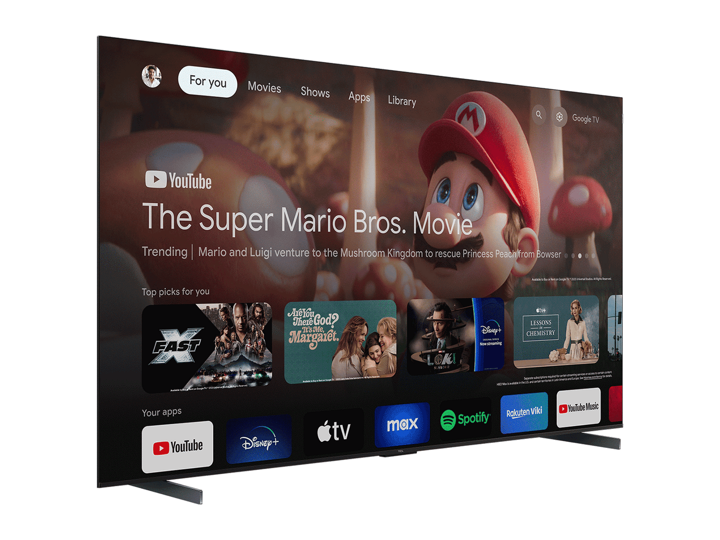 Televisor QLED Google TV de 98" TCL