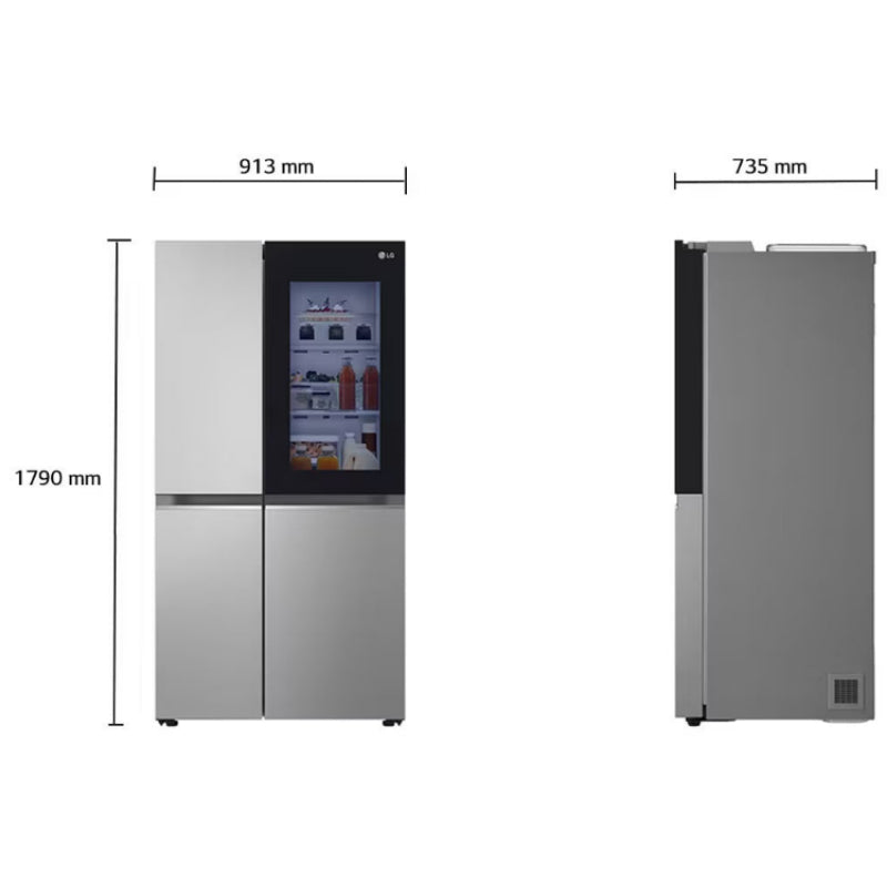 Nevera Side by Side de Acero InstaView Door In Door de 694 Litros LG