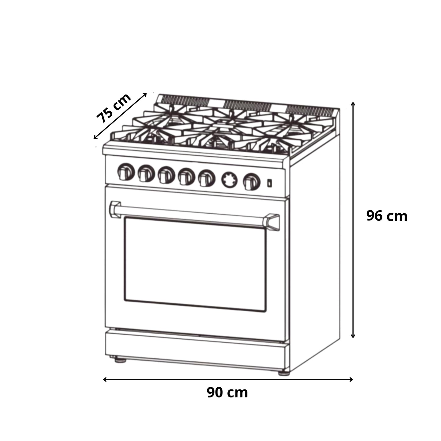 Cocina a Gas de Acero Aspecto Industrial 36" Venecia 90 Drija