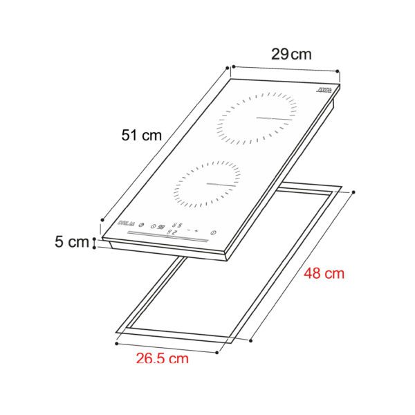 Tope de Cocina Eléctrico 220V de Vitrocerámica 30 cm Alemania 30 Drija
