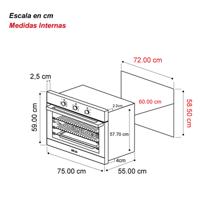Horno Eléctrico 76 cm Caribe 76 220V Drija
