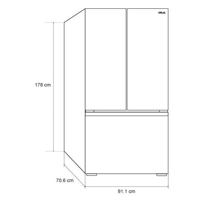 Nevera Side by Side de 3 Puertas de Acero 20" 576 Litros INOX20D3P Drija