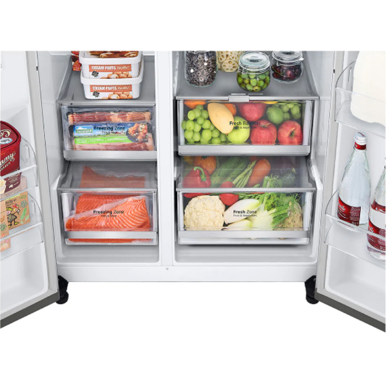Nevera Side by Side de Acero InstaView con Dispensador de Agua de 768 Litros LG