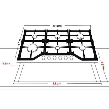Tope de Cocina a Gas de Acero 91 cm Milan 91 Drija