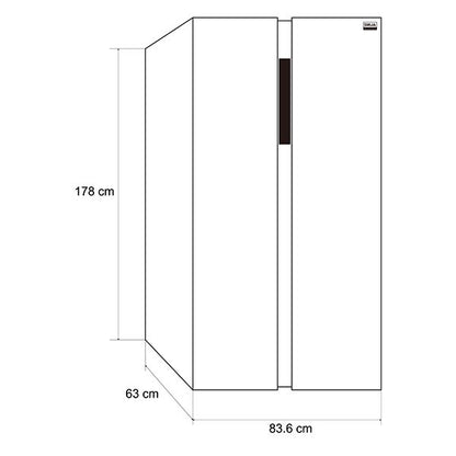 Nevera Side by Side Espejo Azul de 435 Litros Mirror Drija