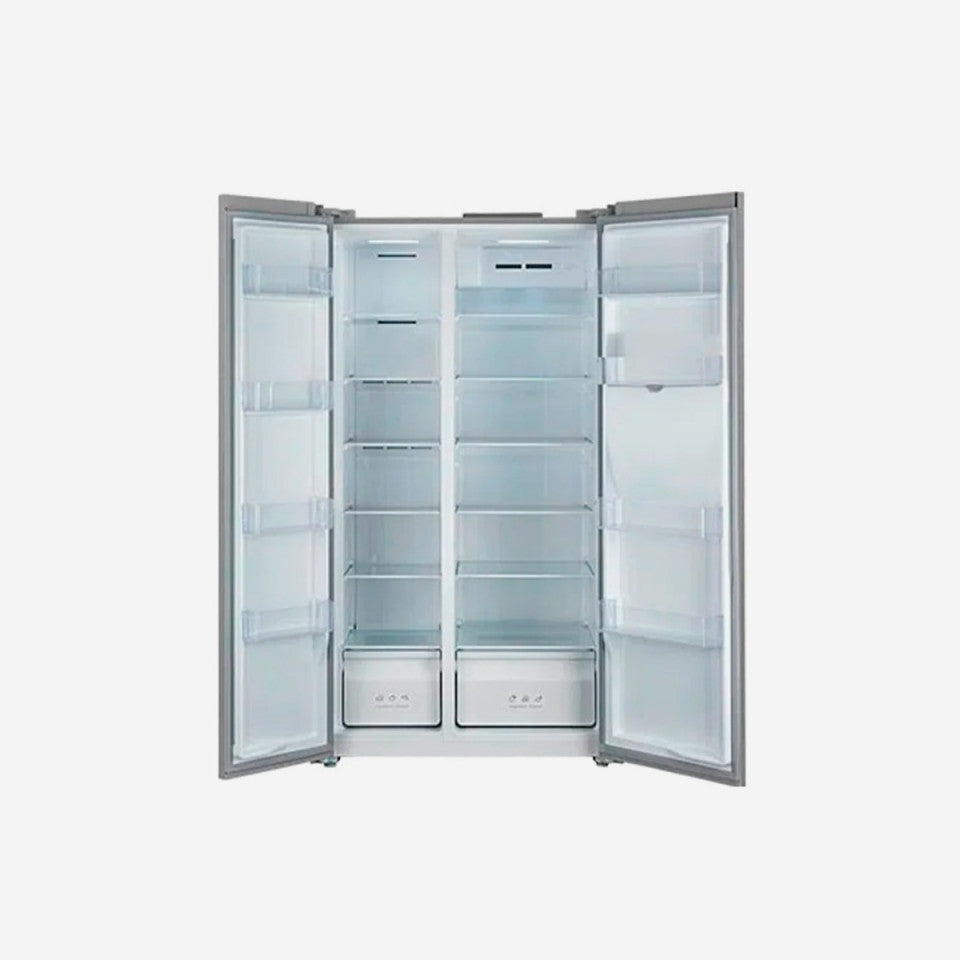 Nevera Side by Side de Acero con Dispensador de Agua de 520 Litros TCL