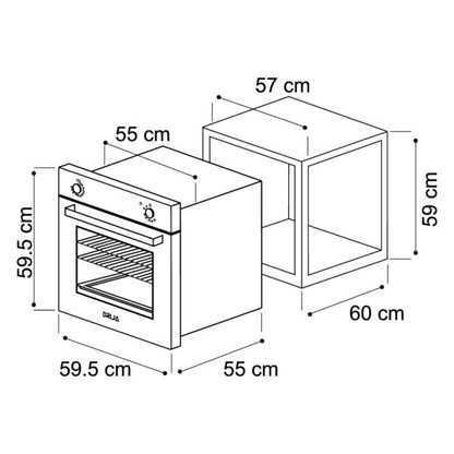 Horno de Gas 24" Oceania Black 60 Drija