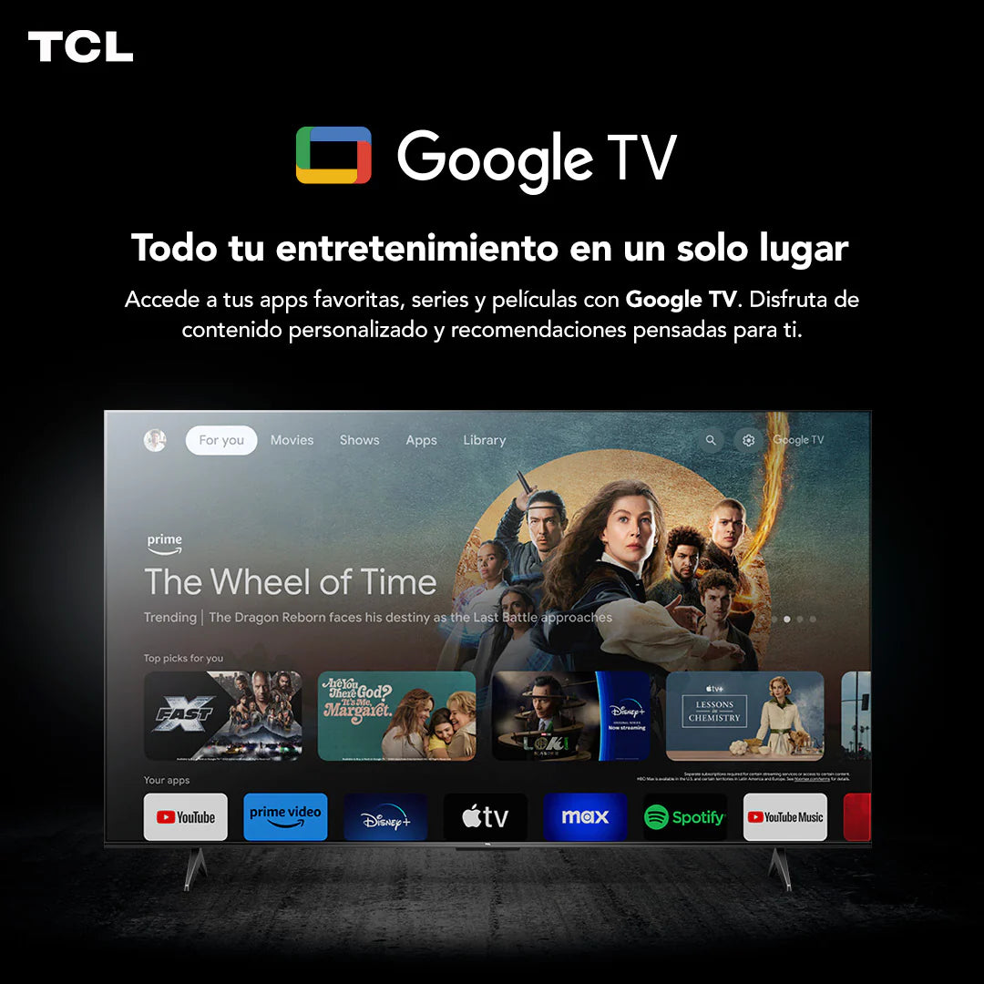 Televisor GOOGLE TV QLED 4K UHD 55" Serie 55T6C TCL